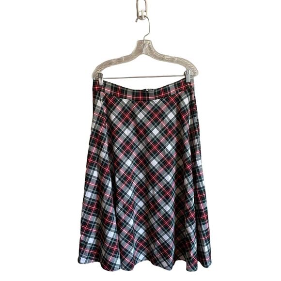 NWT Alex Marie Clarissa Christmas Holiday Plaid A-Line Midi Skirt- Size 12 - Picture 1 of 8